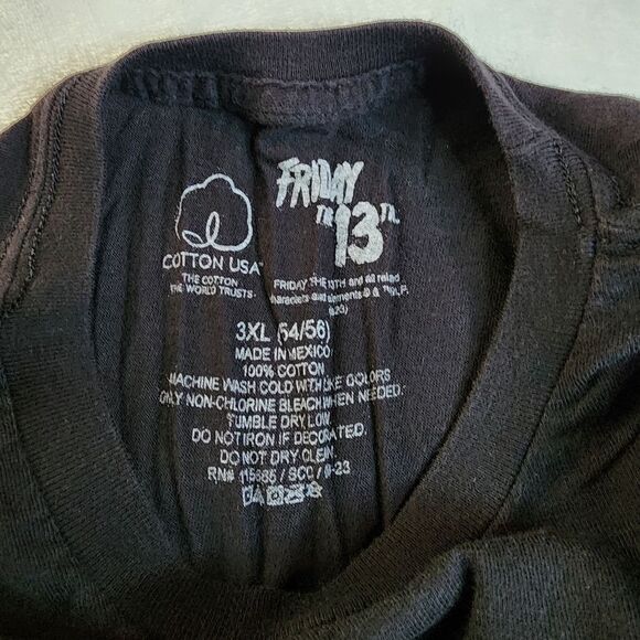 Friday the 13th Black Graphic Tee Jason Voorhees Size 3XL - Picture 7 of 8